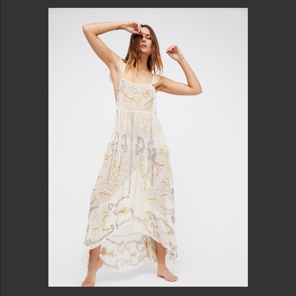 Free People Strawberry Moon Maxi Slip Dress. NWT - Picture 1 of 3